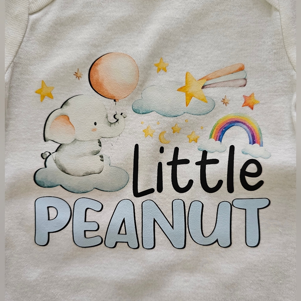 Gerber 3-6mos Baby Little Elephant Graphic Onesie Short Sleeve Bodysuit